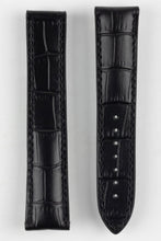 Load image into Gallery viewer, RIOS1931 - ENGINEER Alligator Embossed Leather Watch Strap - BLACK - Pewter &amp; Black