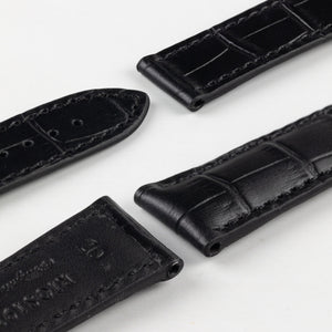 RIOS1931 - ENGINEER Alligator Embossed Leather Watch Strap - BLACK