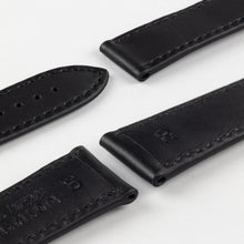 Load image into Gallery viewer, RIOS1931 - ENGINEER Calf Leather Watch Strap for folding clasp  - BLACK