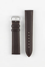 Load image into Gallery viewer, RIOS1931 TOSCANA Square-Padded Calfskin Leather Watch Strap in BROWN - Pewter &amp; Black