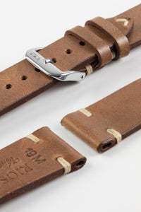 RIOS1931 BEDFORD Genuine Vintage Leather Watch Strap in COGNAC