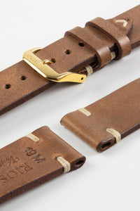 RIOS1931 BEDFORD Genuine Vintage Leather Watch Strap in COGNAC