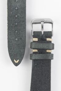 RIOS1931 BEDFORD Genuine Vintage Leather Watch Strap in Grey 19mm