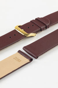 RIOS1931 CLASSIC Low-Profile Leather Watch Strap in BURGUNDY
