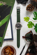 Load image into Gallery viewer, RIOS1931 TOSCANA Square-Padded Calfskin Leather Watch Strap Green