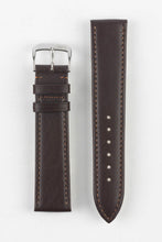Load image into Gallery viewer, RIOS1931 TOSCANA Square-Padded Calfskin Leather Watch Strap in BROWN - Pewter &amp; Black