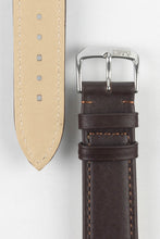 Load image into Gallery viewer, RIOS1931 TOSCANA Square-Padded Calfskin Leather Watch Strap in BROWN - Pewter &amp; Black