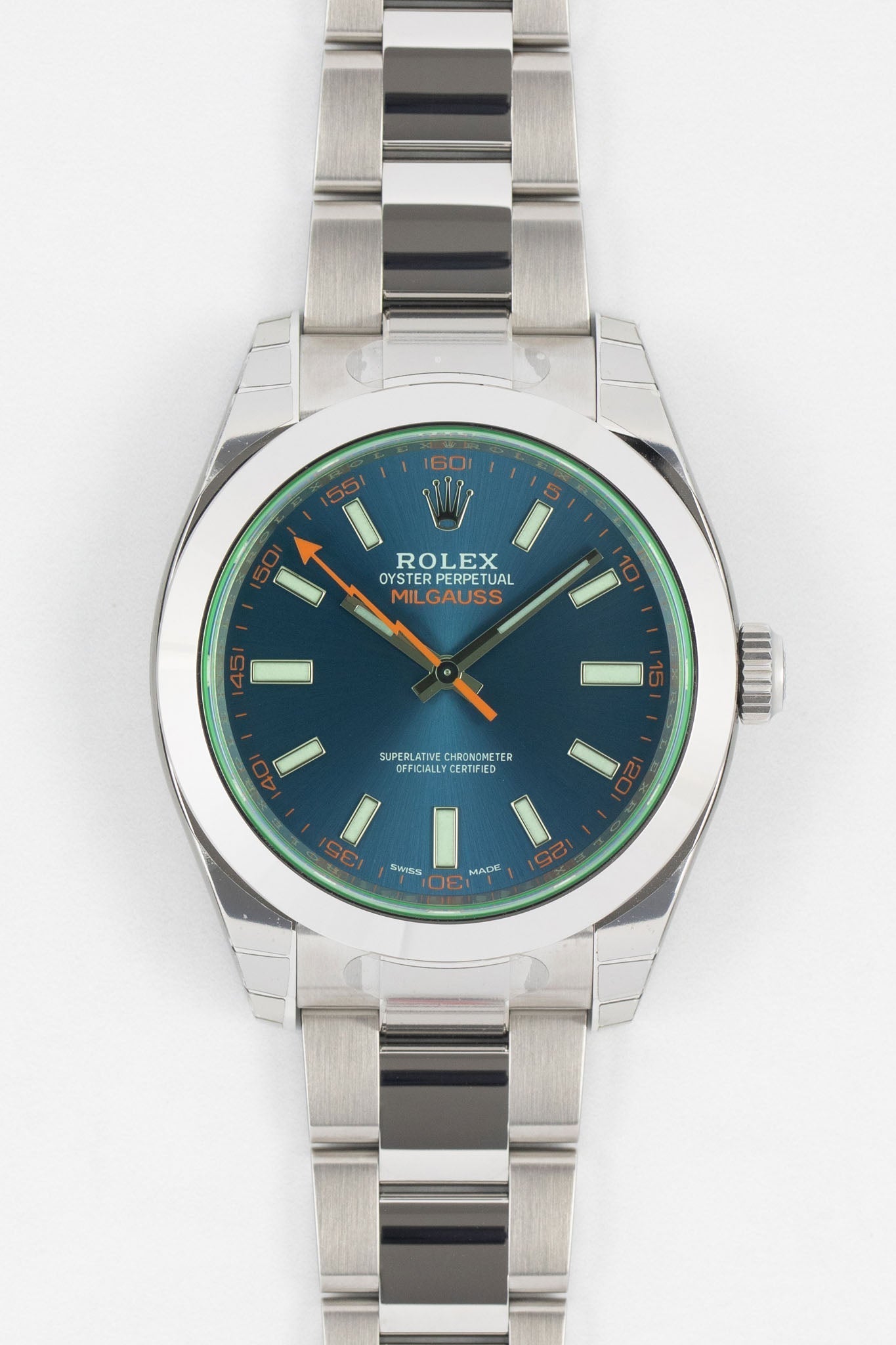 Rolex Milgauss Z-Blue OBSESSED BY WATCHES – Pewter & Black