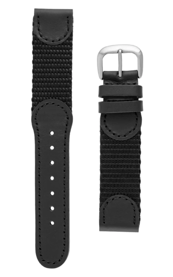 Hadley Roma Black Swiss Army Style Nylon Watch Strap 20mm