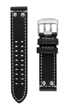 Load image into Gallery viewer, Hadley Roma Luminox Style Black Leather watch strap 24mm