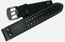 Load image into Gallery viewer, Hadley Roma Luminox Style Black Leather watch strap 24mm