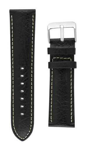 Hadley Roma  Buffalo shrunken grain leather Black watch Strap