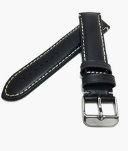 Load image into Gallery viewer, Hadley Roma Black Oil Tanned Leather Watch Strap 20mm