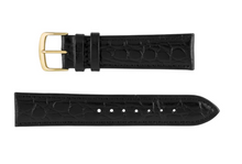 Load image into Gallery viewer, Hadley Roma Black Crocodile Grain leather embossed Watch strap 20mm