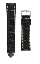 Load image into Gallery viewer, Hadley Roma Black Alligator Grain leather Watch strap contrast stitch 20mm