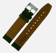 Load image into Gallery viewer, Hadley Roma  Distressed Crazy Horse Leather Watch Strap Olive Green 24 mm