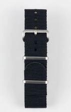 Load image into Gallery viewer, Hadley Roma One Piece Nylon Watch Strap Black 24mm