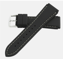 Load image into Gallery viewer, Hadley Roma Black &amp; White Silicone Dive watch strap 22mm
