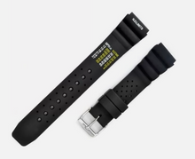 Load image into Gallery viewer, Black Citizen Pro-master watch strap with silver buckle on a white background