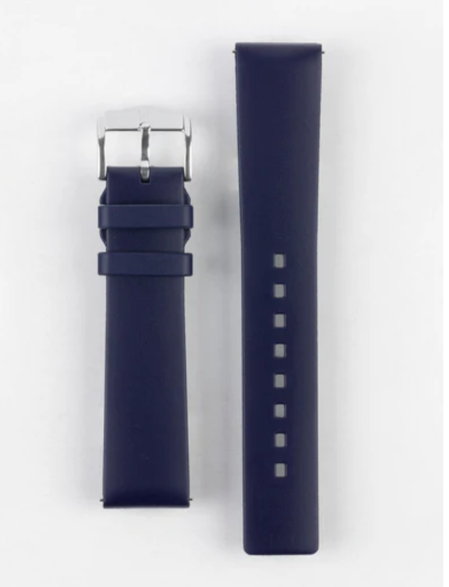 Hirsch Pure Natural Rubber Waterproof Watch Strap BLUE 20 mm
