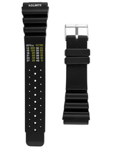 Load image into Gallery viewer, Black n.d.limits watch strap with metal buckle on a white background