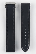 Load image into Gallery viewer, Rubber Strap for Omega X Swatch MoonSwatch- BLACK with stitching - Pewter &amp; Black