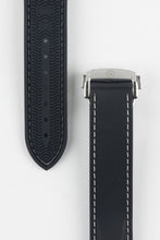 Load image into Gallery viewer, Rubber Strap for Omega X Swatch MoonSwatch- BLACK with stitching - Pewter &amp; Black