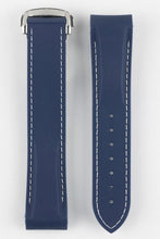 Load image into Gallery viewer, Rubber Strap for Omega X Swatch MoonSwatch - BLUE with stitching - Pewter &amp; Black