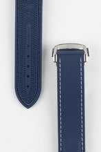Load image into Gallery viewer, Rubber Strap for Omega X Swatch MoonSwatch - BLUE with stitching - Pewter &amp; Black