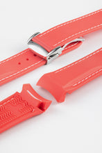 Load image into Gallery viewer, Rubber Strap for Omega X Swatch MoonSwatch - RED with stitching - Pewter &amp; Black