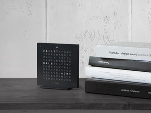 QLOCKTWO EARTH 13.5 : STEEL SERIES - DEEP BLACK - Pewter & Black