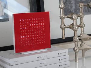 QLOCKTWO - EARTH 13.5 : PURE - CHERRY CAKE - Pewter & Black