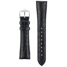 Load image into Gallery viewer, Hirsch ARISTOCRAT Crocodile Embossed Leather Watch Strap BLACK