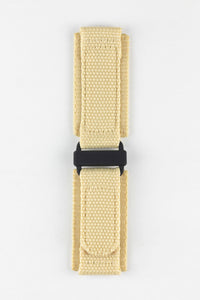 Tactical Hook & Loop Military Dive Style Nylon Watch Strap in KHAKI BEIGE & PVD