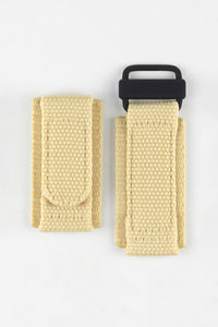 Tactical Hook & Loop Military Dive Style Nylon Watch Strap in KHAKI BEIGE & PVD