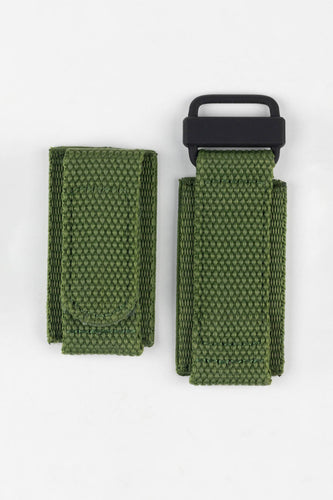 Tactical Hook & Loop Honeycomb Nylon Watch Strap GREEN PVD