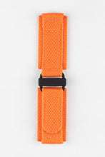 Load image into Gallery viewer, Tactical Hook &amp; Loop Nylon military dive Watch Strap in ORANGE BLACK PVD 24 MM