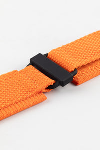 Tactical Hook & Loop Nylon military dive Watch Strap in ORANGE BLACK PVD 24 MM