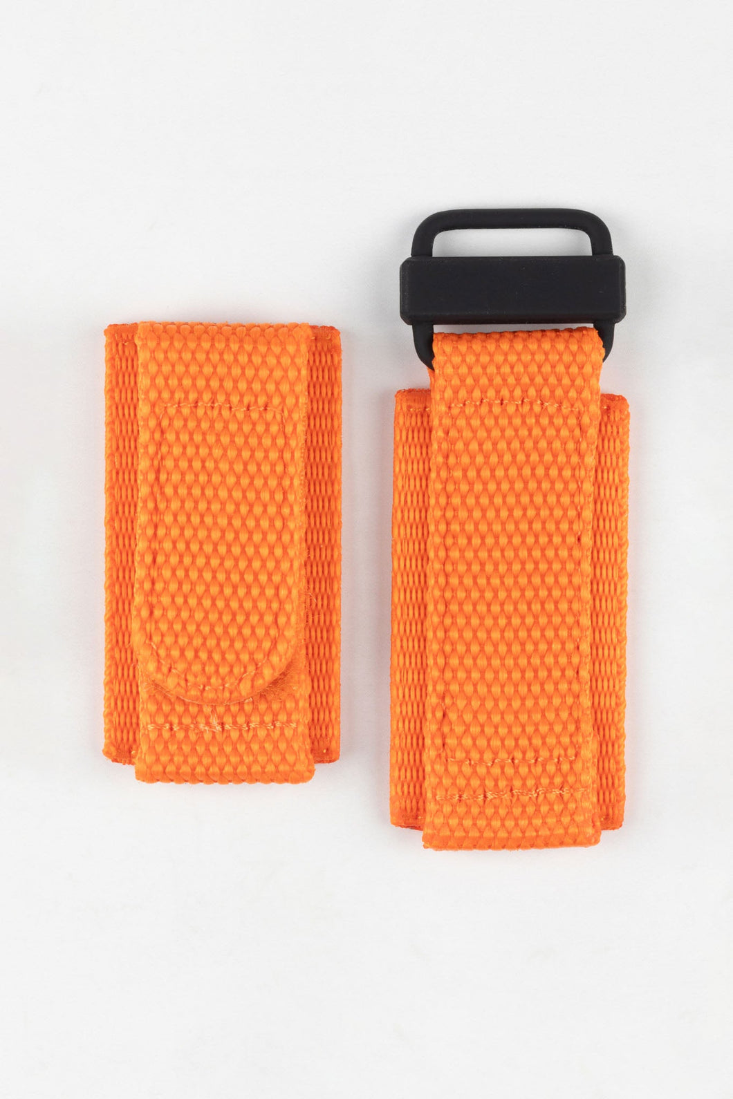 Tactical Hook & Loop Nylon military dive Watch Strap in ORANGE BLACK PVD 24 MM