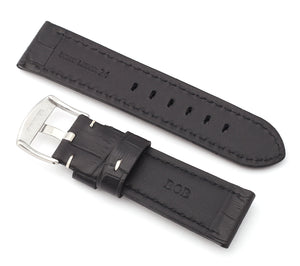 Firenze Alligator embossed Leather Watch Strap & Buckle - ORANGE 24mm