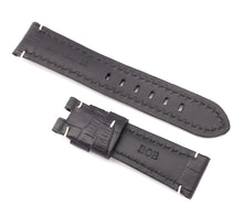 Load image into Gallery viewer, Deployment : Alligator-Embossed Leather Watch Strap BLACK / WHITE