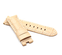 Load image into Gallery viewer, Deployment : Alligator-Embossed Leather Watch Strap BEIGE / WHITE