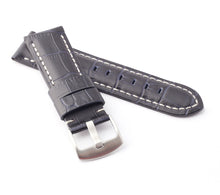 Load image into Gallery viewer, Firenze Alligator embossed Leather Watch Strap for Tang - BLUE / WHITE