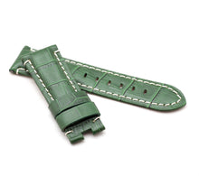 Load image into Gallery viewer, Deployment : Alligator-Embossed Leather Watch Strap GREEN / WHITE