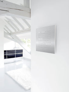 QLOCKTWO EARTH - STEEL SERIES - STAINLESS STEEL - Pewter & Black