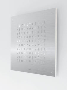 QLOCKTWO EARTH - STEEL SERIES - STAINLESS STEEL - Pewter & Black