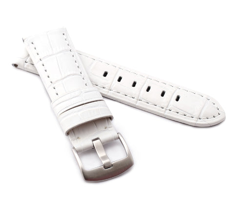 Firenze Alligator embossed Leather Watch Strap for Tang - WHITE