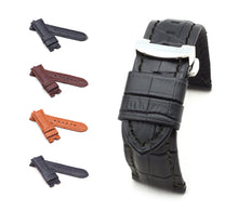 Load image into Gallery viewer, Deployment : Alligator-Embossed Leather Watch Strap DARK BROWN
