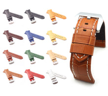 Load image into Gallery viewer, Firenze Alligator embossed Leather Watch Strap for Tang - WHITE