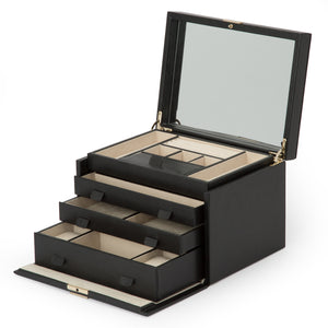 PALERMO Large Jewellery Box - BLACK ANTHRACITE - Pewter & Black